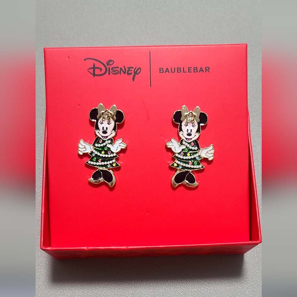 Disney X Baublebar Minnie Mouse Christmas Tree Earrings